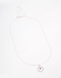 Floating Purple Czech Bohemia Crystal Circle Necklace - link has visual effect only