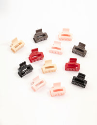 Multicoloured Open Mini Rectangle Claw Clips 12-Pack - link has visual effect only