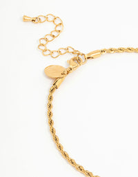 Waterproof Gold Plated Stainless Steel Rope & Chain Anklets 2-Pack - link has visual effect only