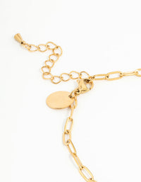 Waterproof Gold Plated Stainless Steel Mixed Chain Anklets 2-Pack - link has visual effect only