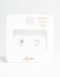 Gold Plated Sterling Silver Aurora Heart Stud Earrings - link has visual effect only