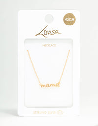 Gold Plated Sterling Silver Mama Necklace - link has visual effect only