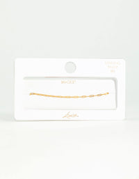 Gold Plated Sterling Silver Open Link Bracelet - link has visual effect only