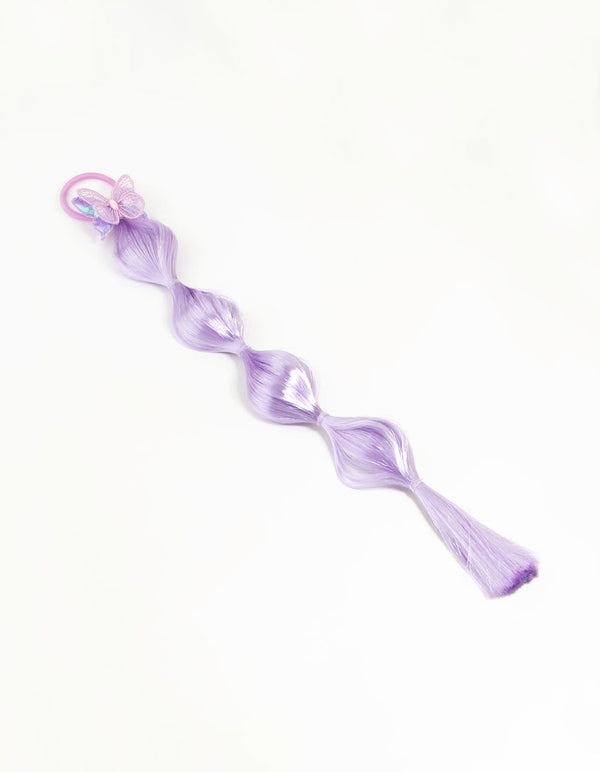 Kids Purple Butterfly Faux Hair Tie