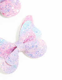 Kids Mini Blue & Pink Glitter Butterfly Clips 2-Pack - link has visual effect only