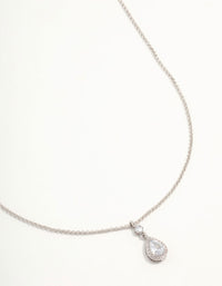 Silver Pear Cubic Zirconia Pendant Necklace - link has visual effect only