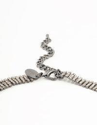 Silver Diamante Fan Cupchain Bib Necklace - link has visual effect only