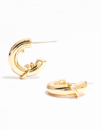 Gold Plated Mini Chubby Ring Hoop Earrings - link has visual effect only