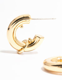 Gold Plated Mini Chubby Ring Hoop Earrings - link has visual effect only