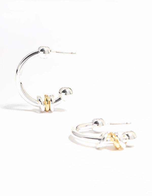 Silver & Gold Plated Ring Hoop Earrings