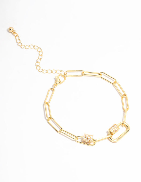 Gold Plated Mini Oval Link Bracelet