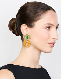 Gold Diamante Pineapple Drop Earrings - link has visual effect only