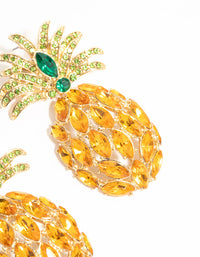 Gold Diamante Pineapple Drop Earrings - link has visual effect only