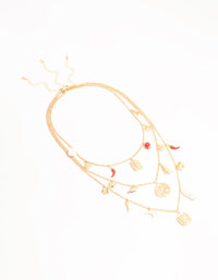 Gold Chilli & Disc Charm Necklace - link has visual effect only