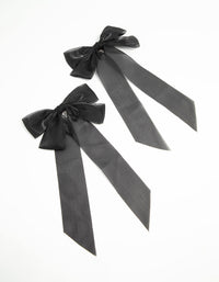 Black Organza Fabric Large Bows 2-Pack - link has visual effect only