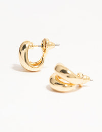 Gold Plated Double Mini Stud Earrings - link has visual effect only