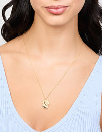 Gold Plated Rectangle Textured Tag Necklace - link has visual effect only