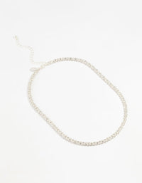 Silver Plated Diamante Fireball Chain Necklace - link has visual effect only