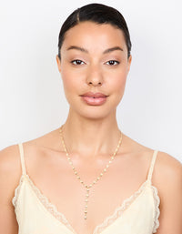 Gold Plated Round Diamante Chain Y-Necklace - link has visual effect only