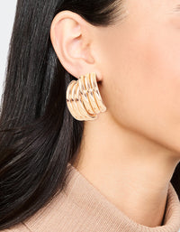 Gold Wrapped Stud Earrings - link has visual effect only