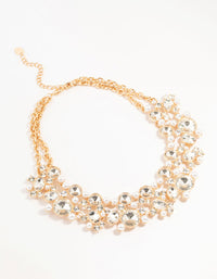 Gold Statement Diamante Pearl Necklace - link has visual effect only