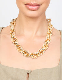 Large Gold Open Chain Necklace - link has visual effect only