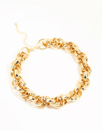 Large Gold Open Chain Necklace - link has visual effect only