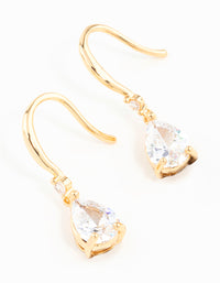 Gold Plated Cubic Zirconia Teardrop Earrings - link has visual effect only