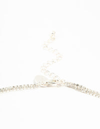 Silver Plated Cubic Zirconia Layered V Necklace - link has visual effect only