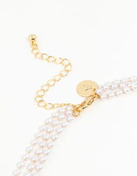 Gold Plated Pearl Layered Necklace - link has visual effect only