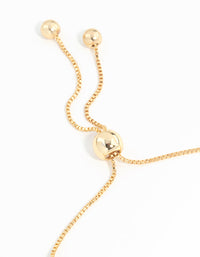 Gold Plated Pearl & Cubic Zirconia Toggle Bracelet - link has visual effect only