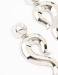 Silver Plated Long Swirl Stud Earrings - link has visual effect only