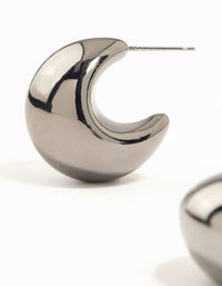 Gunmetal Chubby Bubble Hoop Earrings - link has visual effect only