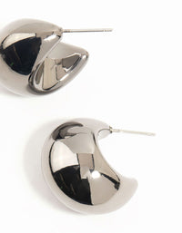 Gunmetal Chubby Bubble Hoop Earrings - link has visual effect only