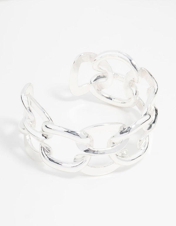 Silver Chunky Link Chain Wrist Cuff