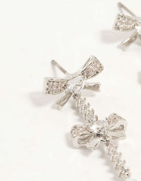 Silver Plated Cubic Zirconia Bow Drop Earrings - link has visual effect only