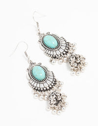 Antique Silver Turquoise Drop Earrings - link has visual effect only