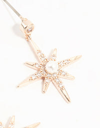 Rose Gold Plated Star Crystal Pearl Drop Earrings - link has visual effect only