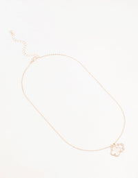 Rose Gold Plated Cubic Zirconia Flower Pendant Necklace - link has visual effect only