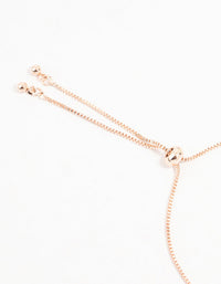 Rose Gold Plated Cubic Zirconia Clover Toggle Bracelet - link has visual effect only