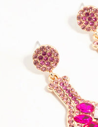 Gold Luxe Pink Champagne Bottle Earrings - link has visual effect only