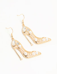 Gold Pearl Heels Drop Earrings - link has visual effect only