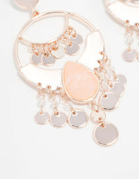 Rose Gold Bead & Disc Drop Earrings - link has visual effect only