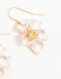 Rose Gold Enamel Flower Earrings 2-Pack - link has visual effect only