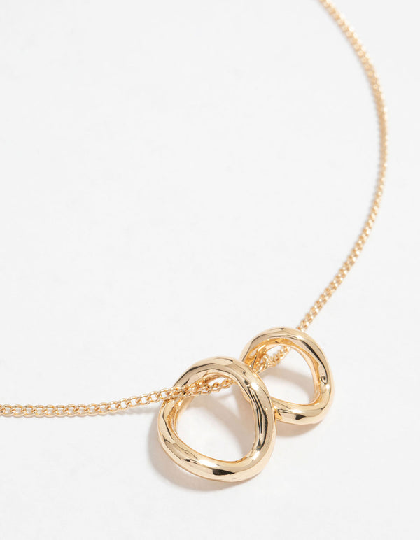 Gold Twist Circle Necklace