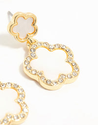 Gold Plated Clover Drop Earrings - link has visual effect only