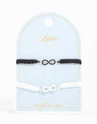 Silver Tie Infinity Bracelets 2-Pack - link has visual effect only