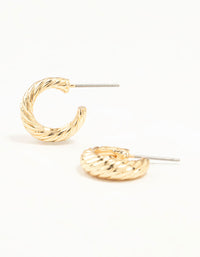 Gold Crescent Hoop Earrings - link has visual effect only