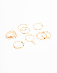 Gold Swirl Mixed Stacking Rings 8-Pack - link has visual effect only