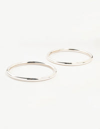 Silver Smooth Bangles 2-Pack - link has visual effect only